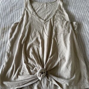 SO Light Beige Knotted Tank Top